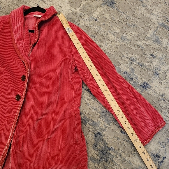J. Jill Pink Corduroy Velvet Button Front Jacket Pockets Size 1X - Picture 4 of 16